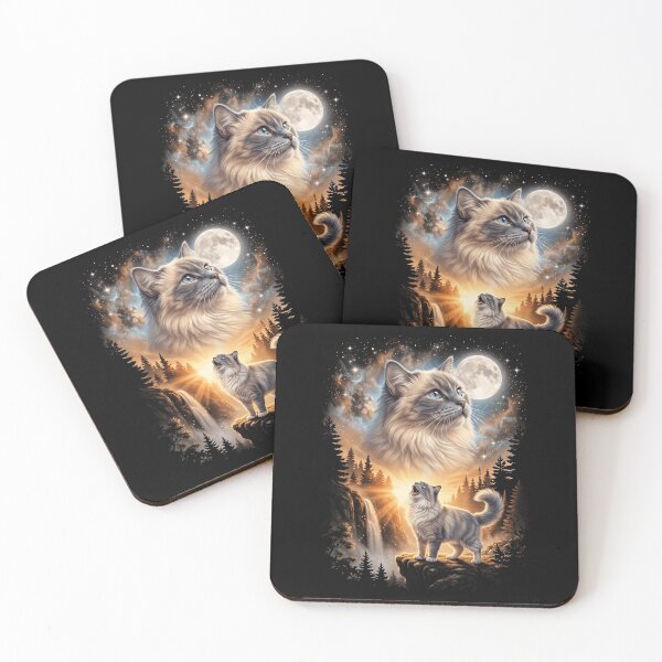 Item preview, Ragamuffin Howling Moon Art Cat Mom Dad Lover designed and sold by dian-rody-crest.