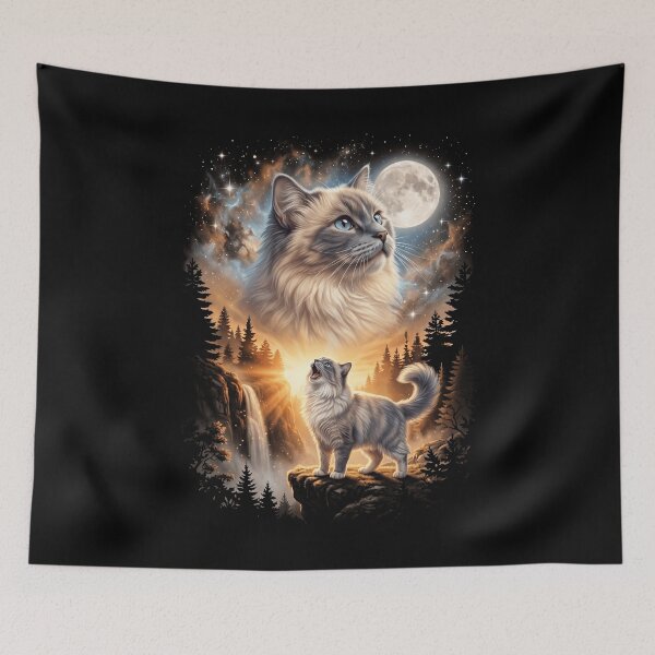 Item preview, Ragamuffin Howling Moon Art Cat Mom Dad Lover designed and sold by dian-rody-crest.