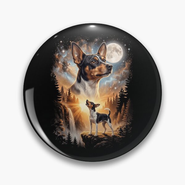 Item preview, Rat Terrier Howling Moon Art Dog Mom Dad Lover designed and sold by dian-rody-crest.