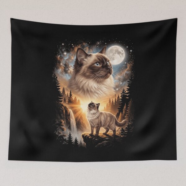 Item preview, Ragdoll Howling Moon Art Cat Mom Dad Lover designed and sold by dian-rody-crest.