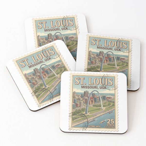 Item preview, Vintage St. Louis Missouri Gateway Arch Travel Stamp designed and sold by k3rstman1.