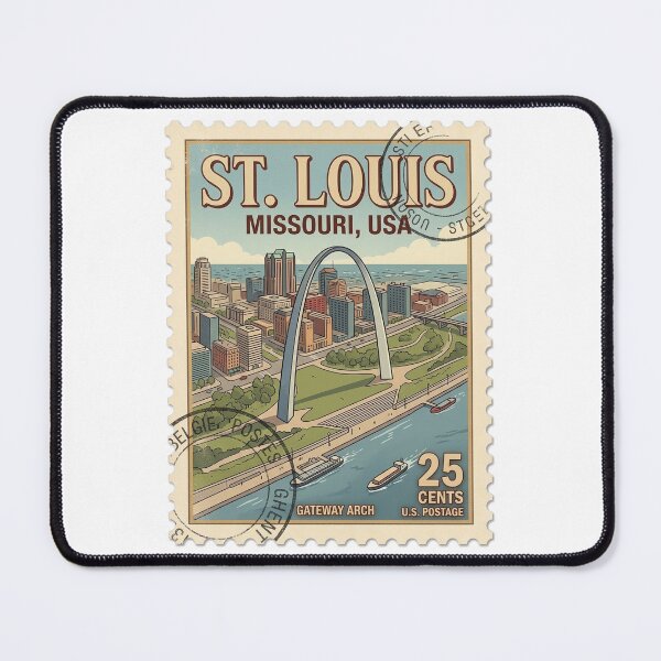 Item preview, Vintage St. Louis Missouri Gateway Arch Travel Stamp designed and sold by k3rstman1.