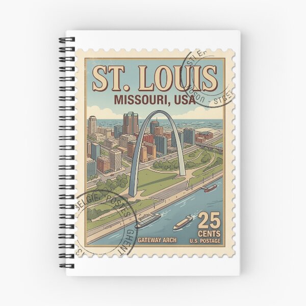 Item preview, Vintage St. Louis Missouri Gateway Arch Travel Stamp designed and sold by k3rstman1.