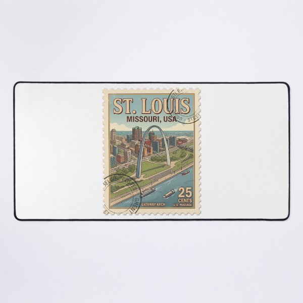 Item preview, Vintage St. Louis Missouri Gateway Arch Travel Stamp designed and sold by k3rstman1.