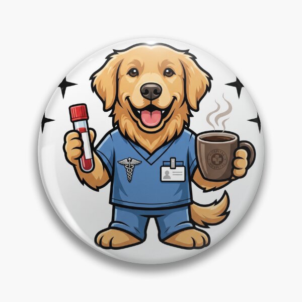Item preview, Cute Golden Retriever Phlebotomist Funny Coffee Life Design – Medical Lab Week Nurse Appreciation Gift designed and sold by TeeStyle.mr.