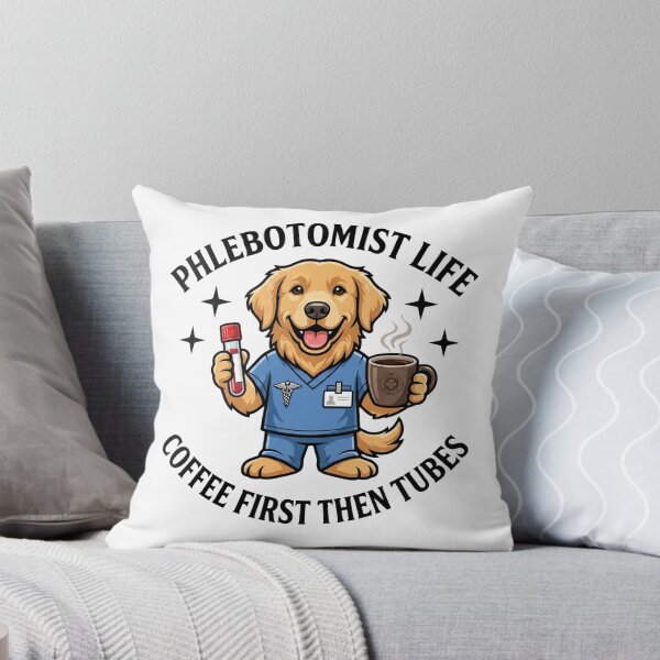 Item preview, Cute Golden Retriever Phlebotomist Funny Coffee Life Design – Medical Lab Week Nurse Appreciation Gift designed and sold by TeeStyle.mr.