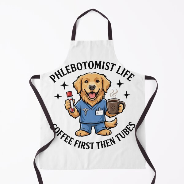 Item preview, Cute Golden Retriever Phlebotomist Funny Coffee Life Design – Medical Lab Week Nurse Appreciation Gift designed and sold by TeeStyle.mr.