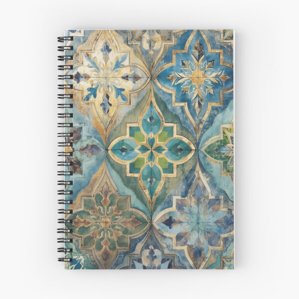 Item preview, Vintage Moroccan Mosaic Tile Pattern Blue Green Gold Elegant Decor designed and sold by GrinGalore.
