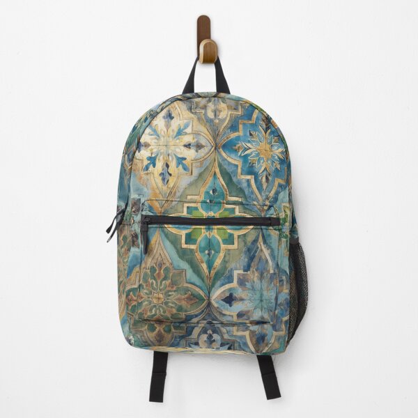 Item preview, Vintage Moroccan Mosaic Tile Pattern Blue Green Gold Elegant Decor designed and sold by GrinGalore.