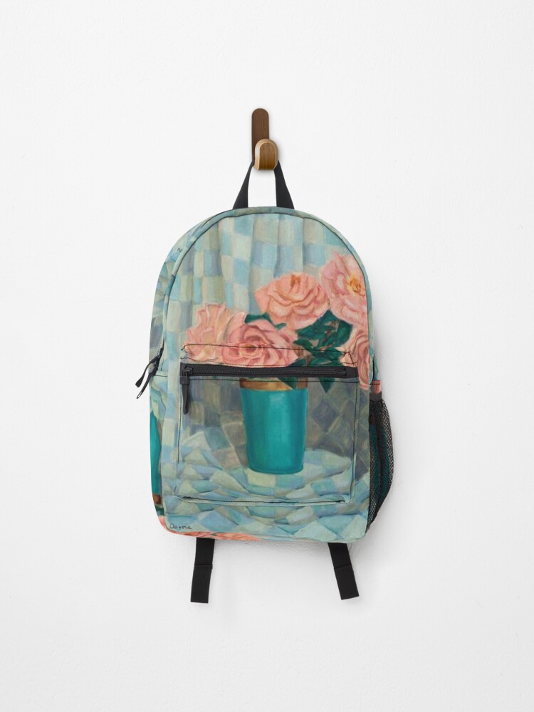 Thumbnail 1 of 3, Backpack, Trandafiri Roz designed and sold by SharonTheFirst.