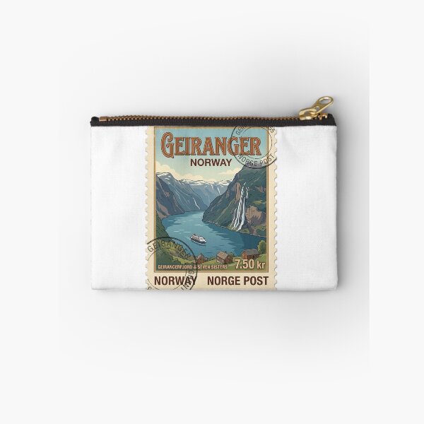 Item preview, Geirangerfjord Norway Vintage Travel Stamp Fjord Landscape designed and sold by k3rstman1.