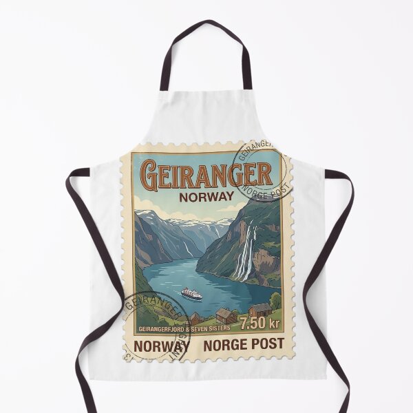 Item preview, Geirangerfjord Norway Vintage Travel Stamp Fjord Landscape designed and sold by k3rstman1.