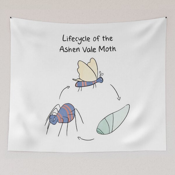 Item preview, lifecycle of the ashen vale moth designed and sold by FunForShop.