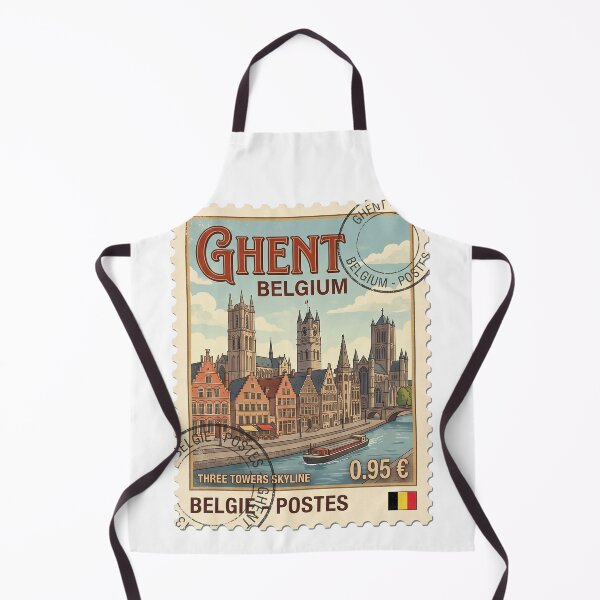 Item preview, Vintage Ghent Belgium Travel Stamp Skyline designed and sold by k3rstman1.