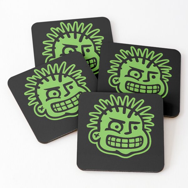 Item preview, Green Spiked Punk Mascot Head designed and sold by OrigamiOkami.