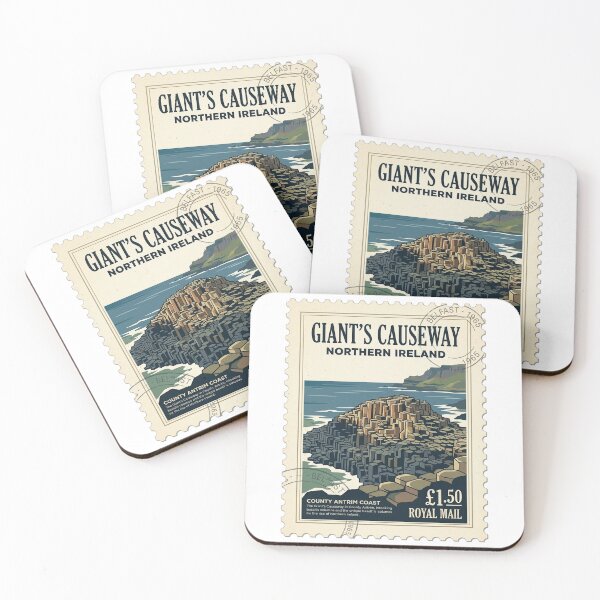 Item preview, Giant's Causeway Northern Ireland Vintage Travel Stamp designed and sold by k3rstman1.