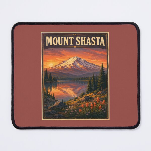Item preview, Mount Shasta California Vintage Travel Poster | Retro Volcano Hiking Adventure | Snow-Capped Mountain National Park Nature designed and sold by Globalcitytees.