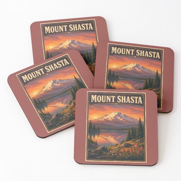 Item preview, Mount Shasta California Vintage Travel Poster | Retro Volcano Hiking Adventure | Snow-Capped Mountain National Park Nature designed and sold by Globalcitytees.