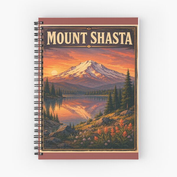 Item preview, Mount Shasta California Vintage Travel Poster | Retro Volcano Hiking Adventure | Snow-Capped Mountain National Park Nature designed and sold by Globalcitytees.