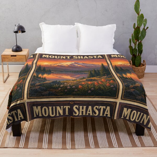 Item preview, Mount Shasta California Vintage Travel Poster | Retro Volcano Hiking Adventure | Snow-Capped Mountain National Park Nature designed and sold by Globalcitytees.