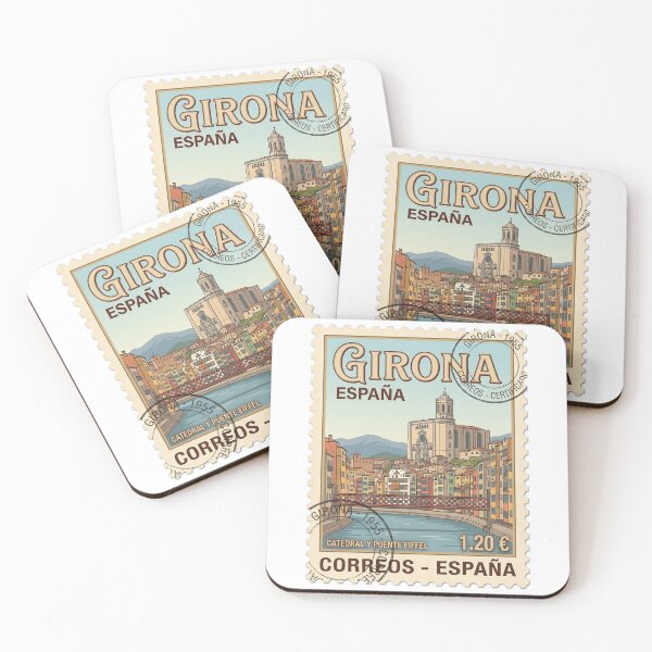 Item preview, Girona Spain Travel Stamp Cathedral Eiffel Bridge designed and sold by k3rstman1.