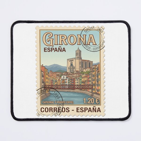 Item preview, Girona Spain Travel Stamp Cathedral Eiffel Bridge designed and sold by k3rstman1.
