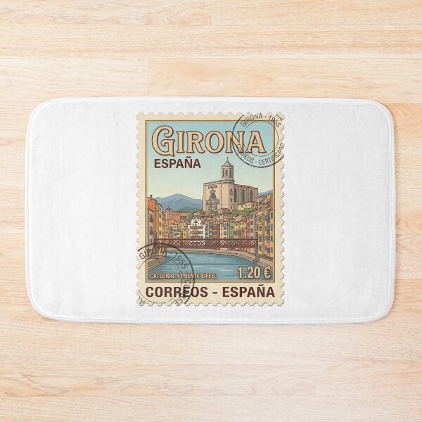 Item preview, Girona Spain Travel Stamp Cathedral Eiffel Bridge designed and sold by k3rstman1.