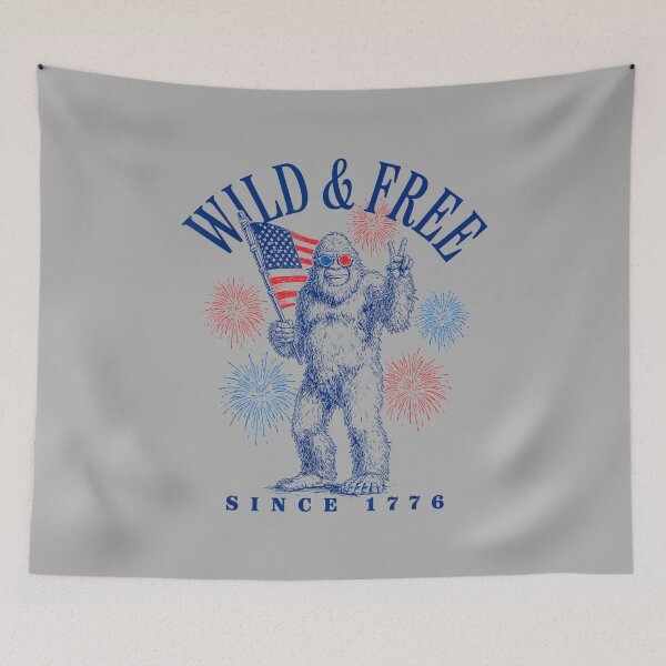 Item preview, Patriotic Bigfoot Wild and Free Since 1776 designed and sold by ArleneRowe.