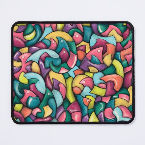 Item preview, Colorful abstract shapes, rainbow colored waves designed and sold by NadiaChevrel.