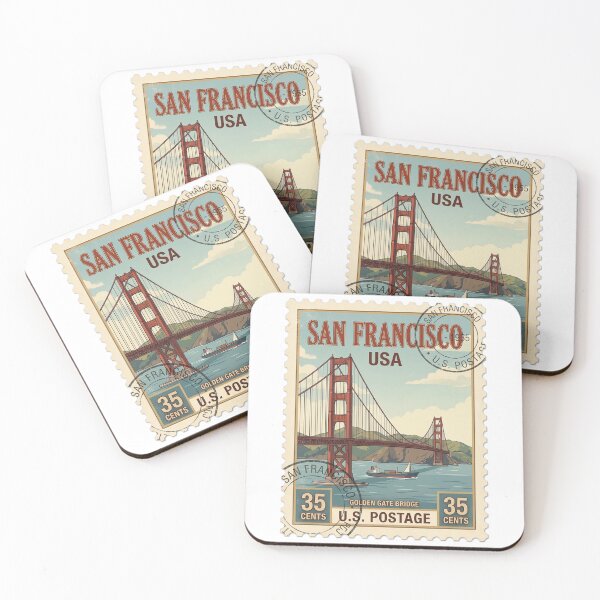 Item preview, Vintage San Francisco Golden Gate Bridge Travel Stamp designed and sold by k3rstman1.