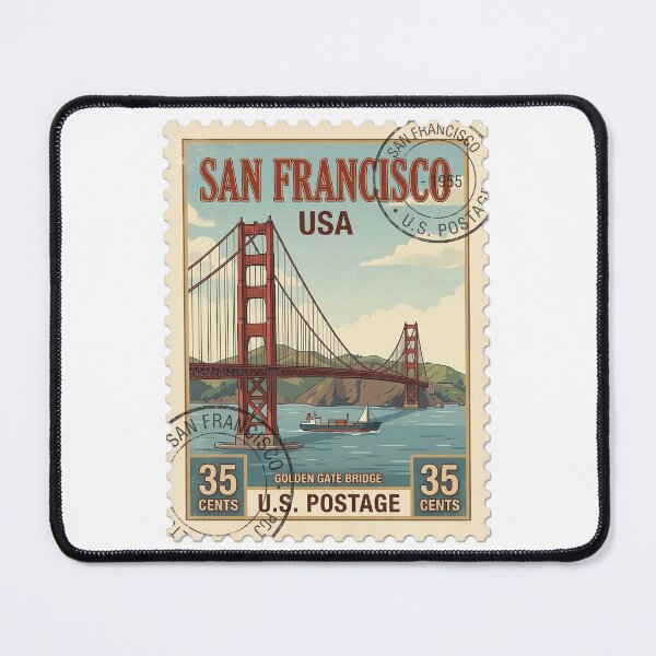 Item preview, Vintage San Francisco Golden Gate Bridge Travel Stamp designed and sold by k3rstman1.