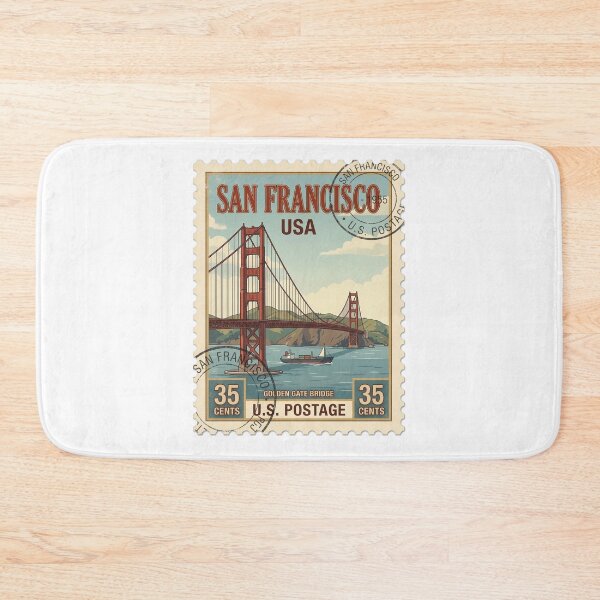 Item preview, Vintage San Francisco Golden Gate Bridge Travel Stamp designed and sold by k3rstman1.