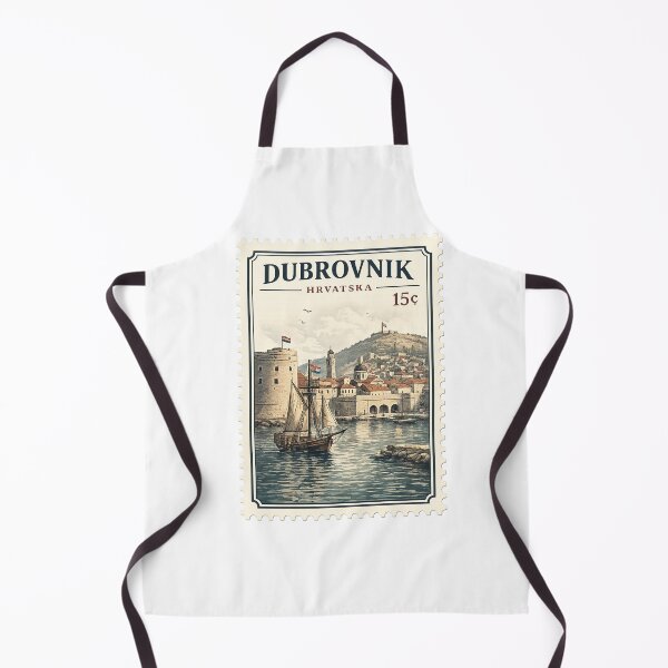 Item preview, Dubrovnik Croatia Vintage Postage Stamp | Retro Travel Illustration designed and sold by ustylelab.