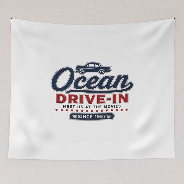 Item preview, Ocean Drive In Retro Movies designed and sold by WearTheVibe Store.
