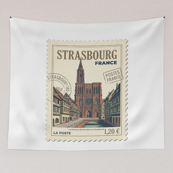 Item preview, Vintage Strasbourg France Notre Dame Travel Stamp designed and sold by k3rstman1.