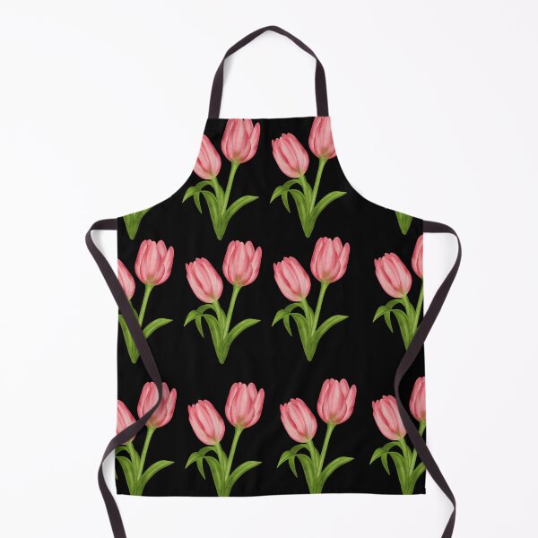 Item preview, Charming Pink Tulip Blossom Pattern on Black designed and sold by Jyoti-Quotes.