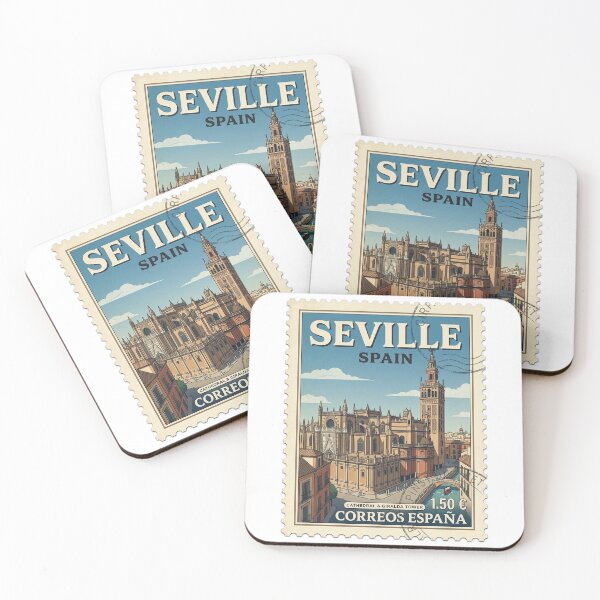 Item preview, Vintage Seville Spain Cathedral Giralda Travel Stamp designed and sold by k3rstman1.