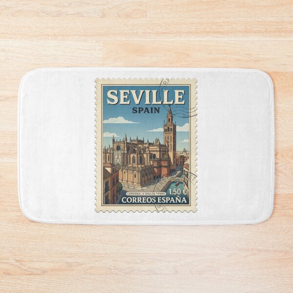 Item preview, Vintage Seville Spain Cathedral Giralda Travel Stamp designed and sold by k3rstman1.