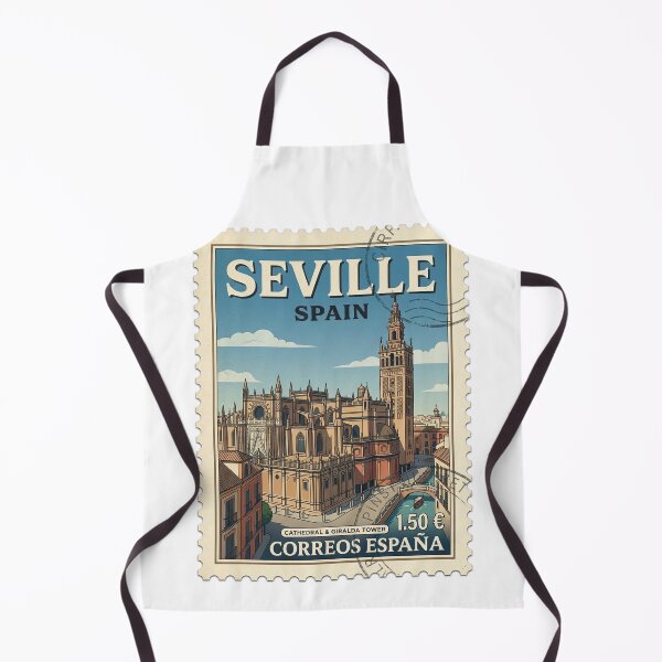 Item preview, Vintage Seville Spain Cathedral Giralda Travel Stamp designed and sold by k3rstman1.
