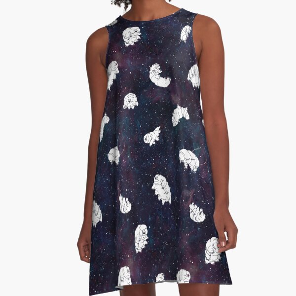 tardigrades in space pattern A-Line Dress