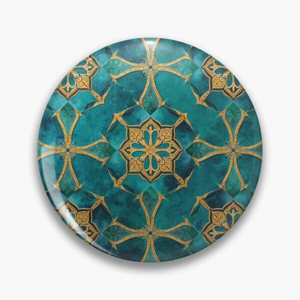 Item preview, Luxury Teal Gold Moroccan Geometric Mosaic Pattern Seamless Decor Design designed and sold by GrinGalore.
