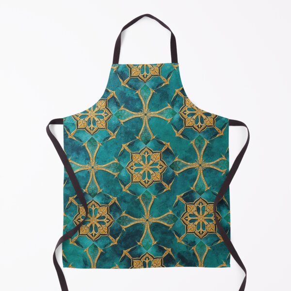 Item preview, Luxury Teal Gold Moroccan Geometric Mosaic Pattern Seamless Decor Design designed and sold by GrinGalore.