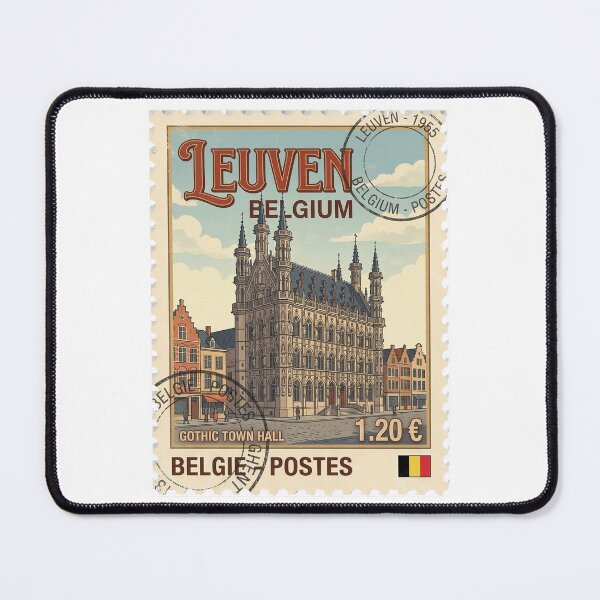 Item preview, Vintage Leuven Belgium Gothic Town Hall Travel Stamp designed and sold by k3rstman1.