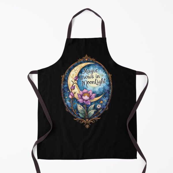 Item preview, Magic Grows in Moonlight Mystical Crescent Moon Floral Art -Black Edition designed and sold by Connys Colorful World.