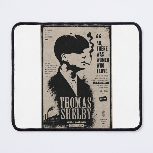 Item preview, Thomas Shelby Peaky Blinders Stencil Art | Vintage Noir Gangster Poster | Quote Design “Ah There Was Women Who I Love” designed and sold by MysticForge Studio.