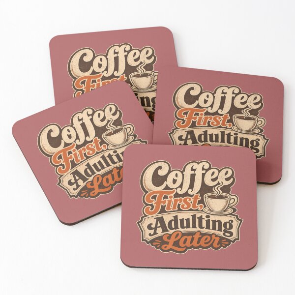 Item preview, Coffee First Adulting Later Vintage Retro Design designed and sold by Aliplus+.