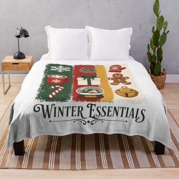 Item preview, Cozy Winter Essentials Retro Holiday Grid designed and sold by NSB-Design.
