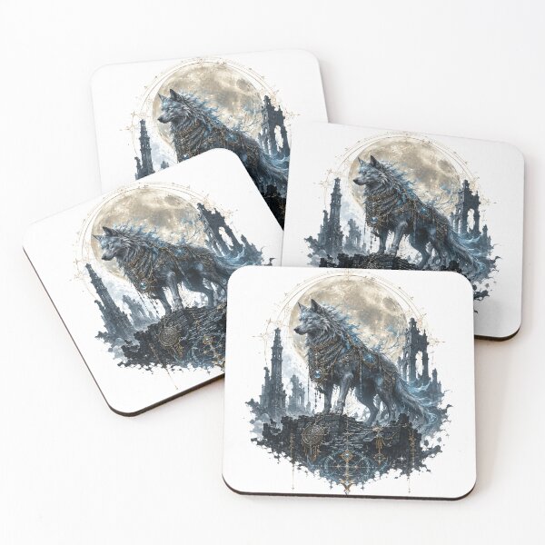 Item preview, Moonlit Wolf Guardian Dark Fantasy designed and sold by MWprint.