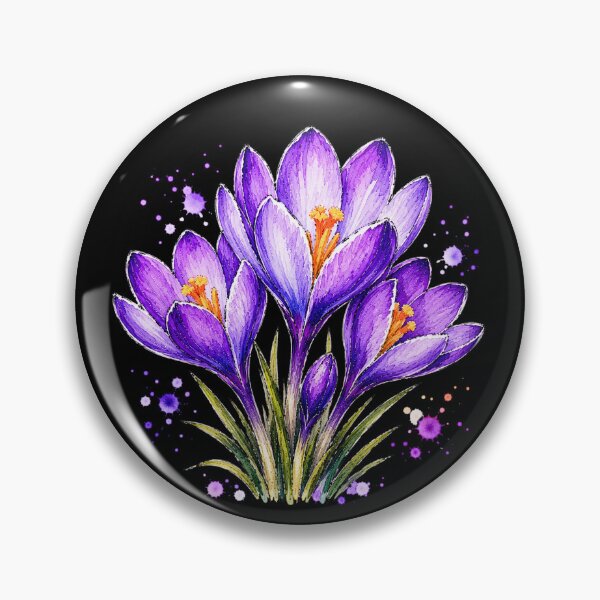 Item preview, Purple Crocus Watercolor Art – Elegant Botanical Floral Illustration designed and sold by ColorSplash123.