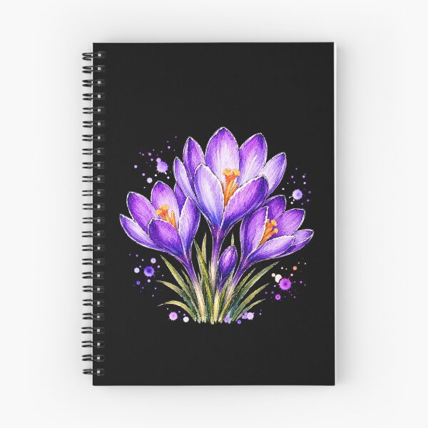 Item preview, Purple Crocus Watercolor Art – Elegant Botanical Floral Illustration designed and sold by ColorSplash123.